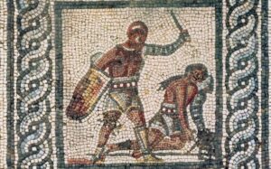 Mosaico esposto al Mann